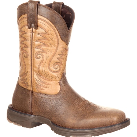 Durango Western Boot, 9.5 M, Leather, 11 in H, Vintage Brown DDB0109